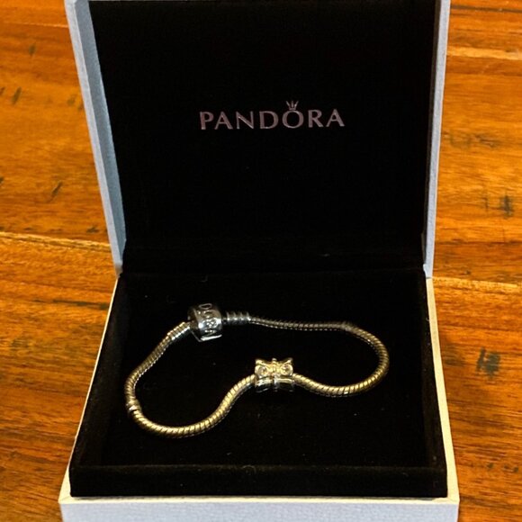 Sterling chain charm bracelet with Pandora panache + box! - Picture 2 of 7
